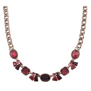 Circa 1900 Purple Crystal Mix Goldtone Statement Necklace NEW